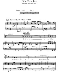 商品为SA 二声部合唱线谱 Et in Terra Pax 莱特福特版 童声女声合唱谱 有试听-云音圈