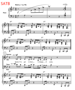 商品为SATB 四声部合唱线谱 Feelin' Alright 科比肖版 混声灵魂乐合唱谱 有试听-云音圈