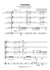 商品为SATB 四声部合唱线谱 Attention 阿卡贝拉 SATB 四声部混声合唱谱-云音圈