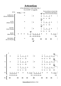 商品为SATB 四声部合唱简谱 Attention 阿卡贝拉  混声合唱谱-云音圈