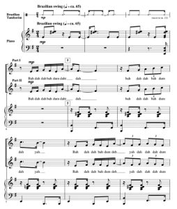 商品为SA 二声部合唱线谱 Tenho Todos Os Sonhos 巴西风格 弗拉戈索版 童声合唱+打击乐+钢琴谱 有试听-云音圈