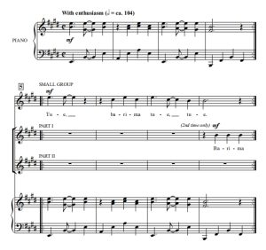 商品为SA 二声部合唱线谱 Tue Tue 非洲民歌 格雷版 童声女声合唱谱 有试听-云音圈