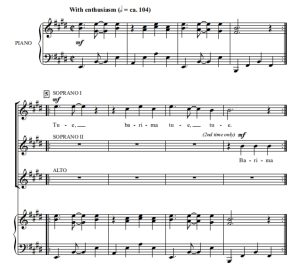 商品为SSA 三声部合唱线谱 Tue Tue 非洲民歌 格雷版 童声女声合唱谱 有试听-云音圈