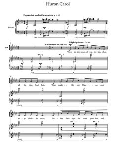 商品为SATB 四声部合唱线谱 休伦圣诞歌 Huron Carol 奎特尔版 混声合唱+钢琴谱 有试听-云音圈