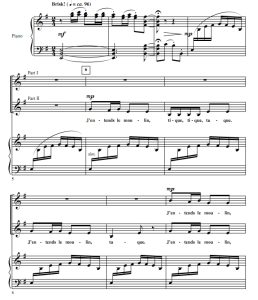 商品为SA 二声部合唱线谱 加拿大民歌 J'entends Le Moulin 克劳克尔版 童声女声合唱谱 有试听-云音圈