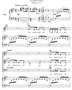 商品为SATB 四声部合唱线谱 加拿大民歌 J'entends Le Moulin 克劳克尔版 混声合唱谱 有试听-云音圈