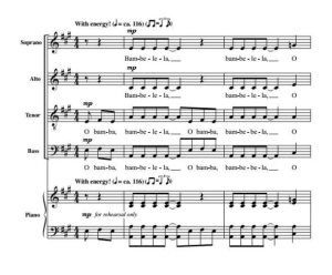 商品为SATB 四声部合唱线谱 南非民歌 Bambelela 格雷版 阿卡贝拉  无伴奏混声合唱谱 有试听-云音圈