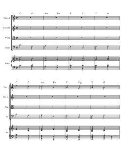 卡农 C大调 弦乐四重奏+钢琴 总谱+分谱 有试听-云音圈