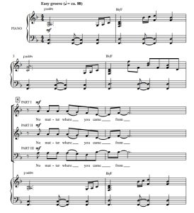 商品为SAB 三声部合唱线谱 同一个太阳下 Beneath One Sun 克罗克版 混声合唱谱 有试听-云音圈