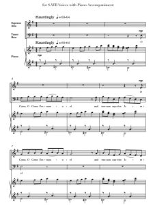 商品为SATB 四声部合唱线谱 圣诞歌 O Come, O Come Emmanuel 雷伊版 混声合唱谱 有试听-云音圈