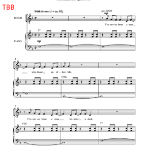 商品为TBB 三声部合唱线谱 大鱼 Fight the Dragons 吉尔平版 男声合唱+钢琴谱 有试听-云音圈