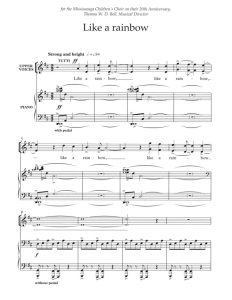 商品为SSA 三声部合唱线谱 宛如彩虹 Like A Rainbow 奇科特版 童声女声合唱+钢琴谱 有试听-云音圈