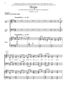 商品为SATB 四声部合唱线谱 希望 Hope 吉尔平版 混声合唱谱 有试听-云音圈