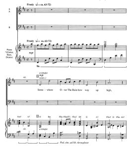 商品为SAB 三声部合唱线谱 彩虹之上 Over The Rainbow 施奈德版 混声合唱谱 有试听-云音圈