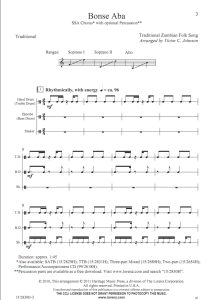 商品为SSA 三声部合唱线谱 非洲民歌 Bonse Aba 约翰逊版 童声女声合唱谱 有试听-云音圈