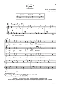 商品为SSA 三声部合唱线谱 微风 Zephyr 贝尔农版 童声女声合唱谱 有试听-云音圈