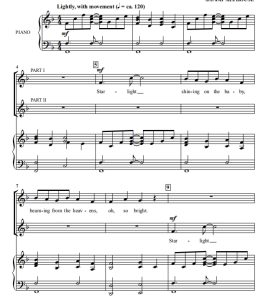 商品为SA 二声部合唱线谱 星光 Starlight 阿尔布雷克特版 童声女声合唱谱 有试听-云音圈