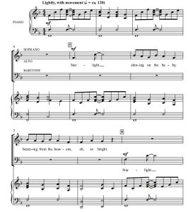 商品为SAB 三声部合唱线谱 星光 Starlight 阿尔布雷克特版 混声合唱谱 有试听-云音圈