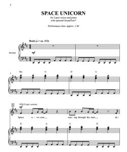 商品为SA 二声部合唱线谱 星蝶公主 太空独角兽 Space Unicorn 贝克版 童声女声合唱+钢琴谱 有试听-云音圈