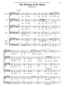 商品为SATB 四声部合唱线谱 月亮的智慧 The Wisdom of the Moon 拉巴尔版 阿卡贝拉  无伴奏混声合唱谱 有试听-云音圈