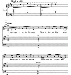 商品为SAB 三声部合唱线谱 玛丽亚凯莉 All I Want For Christmas Is You 赫夫版 混声流行合唱谱 有试听-云音圈