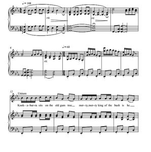 商品为SSA 三声部合唱线谱 笑翠鸟 Kookaburra 澳大利亚民歌 童声合唱+钢琴谱 有试听-云音圈