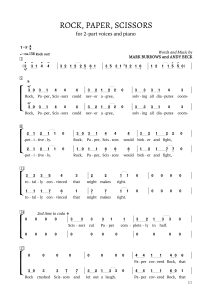 商品为SA 二声部合唱简谱 剪刀石头布 Rock Paper Scissors 童声女声合唱  有试听-云音圈