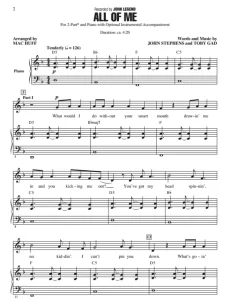 商品为SA 二声部合唱线谱 约翰传奇 All of Me 赫夫版 童声女声合唱谱 有试听-云音圈