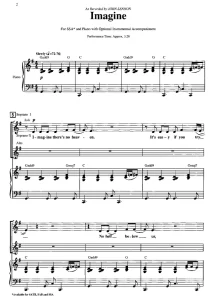 商品为SSA 三声部合唱线谱 约翰列侬 Imagine 赫夫版 童声女声合唱谱 有试听-云音圈