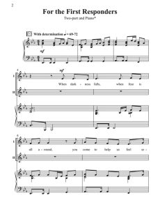 商品为SA 二声部合唱线谱 致急救员 For The First Responders 布罗斯版 童声女声合唱+钢琴谱 有试听-云音圈