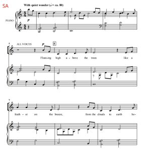 商品为SA 二声部合唱线谱 雪花片片 Snow on Snow 贝克版 童声女声合唱谱 有试听-云音圈