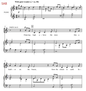 商品为SAB 三声部合唱线谱 雪花片片 Snow on Snow 贝克版 混声合唱谱 有试听-云音圈