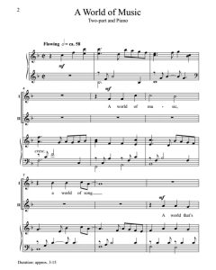 商品为SA 二声部合唱线谱 音乐的世界 A World of Music 佩里版 童声女声合唱+钢琴谱 有试听-云音圈