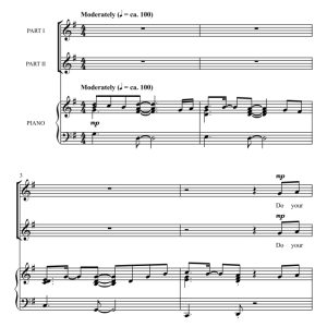 商品为SA 二声部合唱线谱 It's Alright 布莱文斯版  童声女声合唱谱 有试听-云音圈