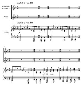 商品为SSA 三声部合唱线谱 Omnis Terra 格雷版  童声女声合唱谱 有试听-云音圈