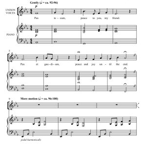 商品为SA 二声部合唱线谱 Pax Tecum 斯泰恩版 童声女声合唱谱 有试听-云音圈