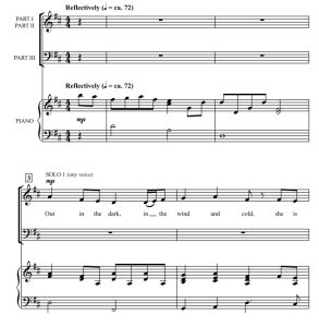 商品为SAB 三声部合唱线谱 Thankfully 苏德斯版 混声合唱谱 有试听-云音圈