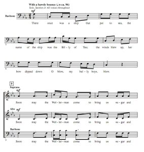 商品为SAB 三声部合唱线谱 The Wellerman 爱默生版 阿卡贝拉 混声无伴奏合唱谱 有试听-云音圈