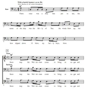 商品为TBB 三声部合唱线谱 The Wellerman 爱默生版 阿卡贝拉 男声无伴奏合唱谱 有试听-云音圈