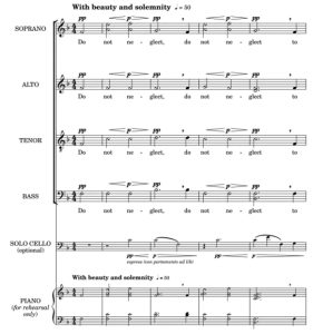 商品为SATB 四声部合唱线谱 不要忽视 Do Not Neglect 阿内森版 阿卡贝拉 无伴奏混声合唱谱 有试听-云音圈