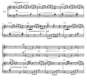 商品为声乐二重奏谱 凯尔特平安夜 蒂尔尼版 声乐二重奏+钢琴谱 有试听-云音圈