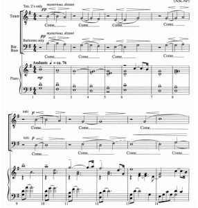 商品为TTBB 四声部合唱线谱 到我这里来 福雷斯特版 男声合唱+钢琴谱 有试听-云音圈