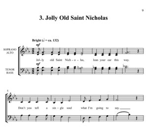 商品为SATB 四声部合唱线谱 圣诞老人爵士三部曲 韦尔版 阿卡贝拉 无伴奏混声合唱谱 有试听-云音圈