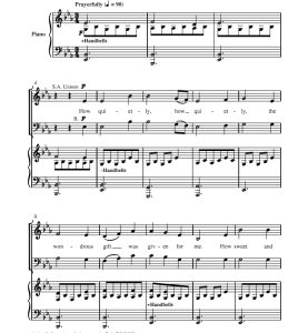 商品为SAB 三声部合唱线谱 多么安静 雷尼版 混声合唱+钢琴谱 有试听-云音圈