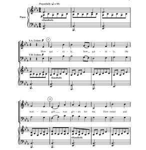 商品为SATB 四声部合唱线谱 多么安静  雷尼版 混声合唱+钢琴谱 有试听-云音圈