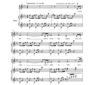 商品为SSA 三声部合唱线谱 天堂的气息 拉尔森版 童声女声合唱+钢琴谱 有试听-云音圈