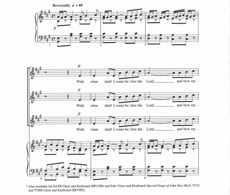 商品为SSA 三声部合唱线谱 奉献曲 考特尼版 童声女声合唱谱 有试听