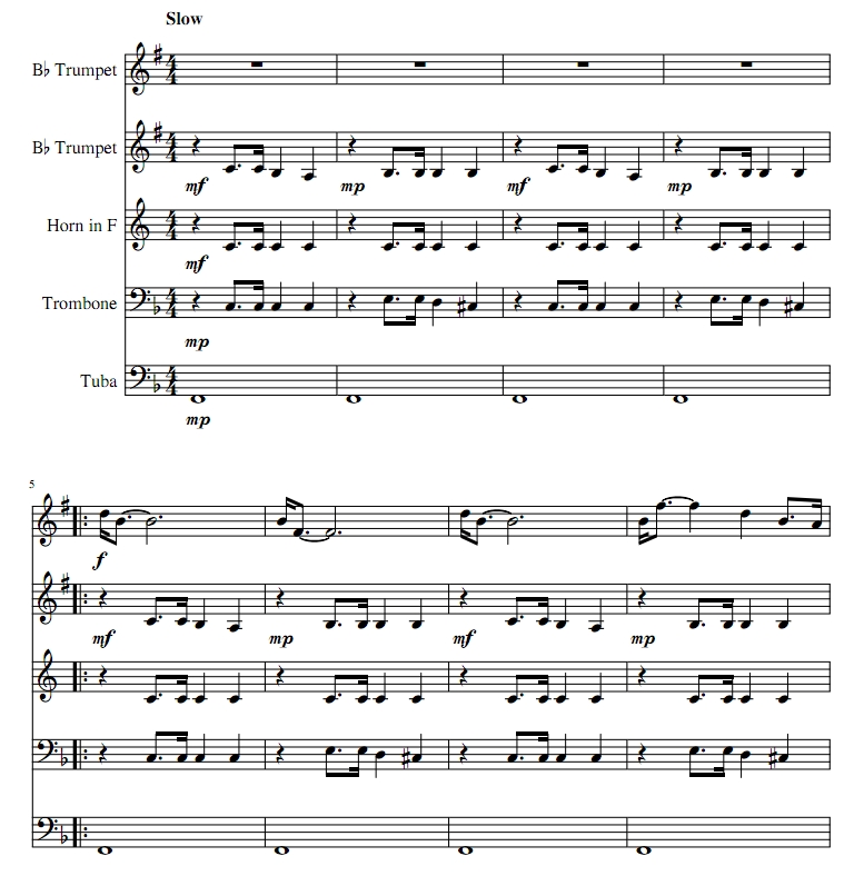 婚礼进行曲 铜管五重奏 总谱+分谱 有试听