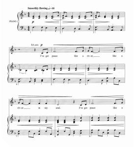 商品为SATB 四声部合唱线谱 就像我心中的河流 福里斯特版 混声合唱+钢琴谱 有试听-云音圈