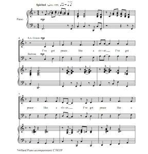 商品为SAB 三声部合唱线谱 平静如河 雷尼版 混声合唱+钢琴谱 有试听-云音圈